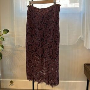 Ganni midi skirt in purple